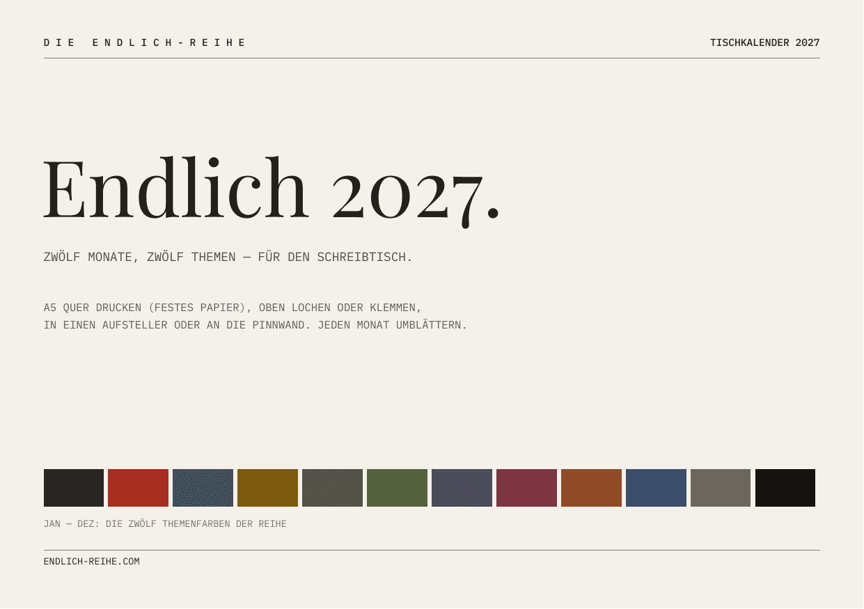 Cover: Der ENDLICH-Tischkalender 2027