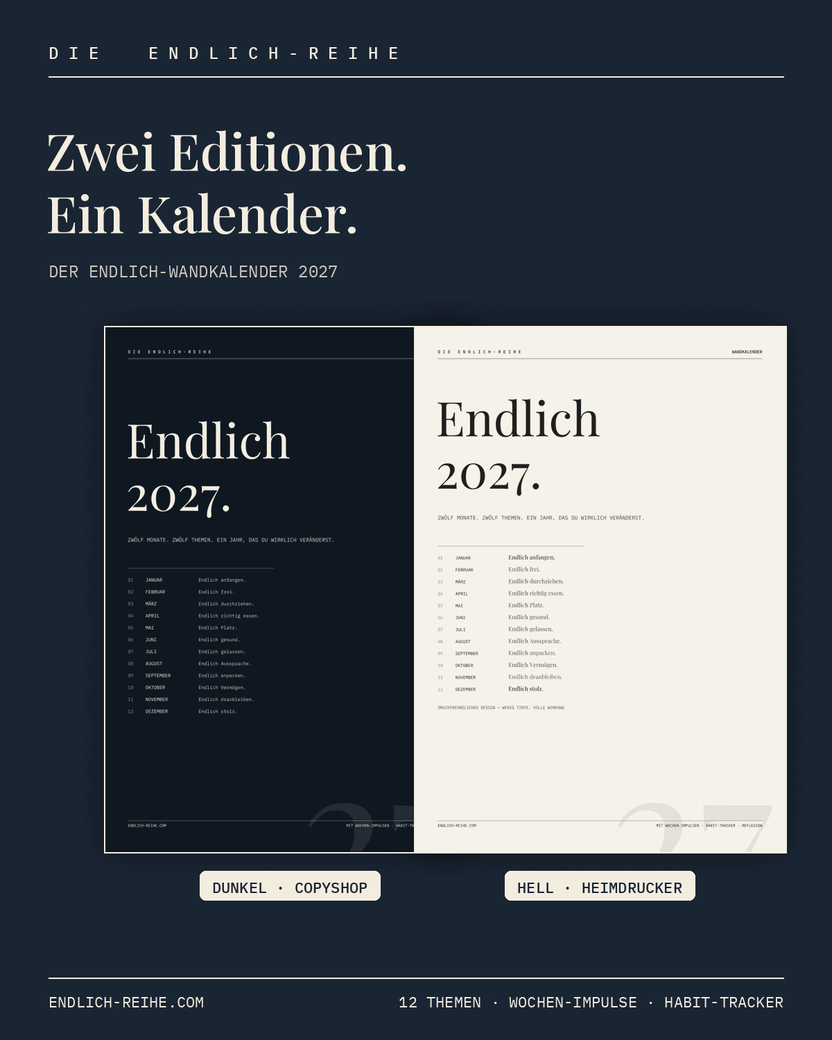 Cover: Der ENDLICH-Wandkalender 2027